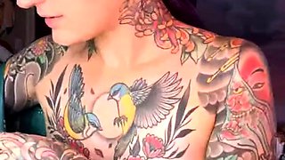 Amateur brunette Michelle with small tit