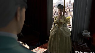 Sexy Baroness has passionate sex with Casanova in luxury room in Venice