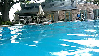 Couple Underwater Diving and Swimming