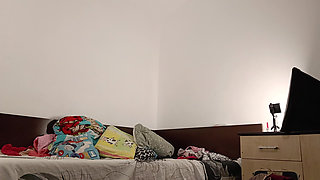 Sexy Wife Workout at Home Naked. Amateur Wife Masturbates with Her Fingers in Her Pussy.