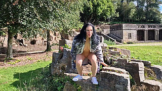 Outdoor Nudity with Gaping My Pussy and Pissing