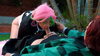 Innocent Mitsuri receives a tremendous anal from Tanjiro