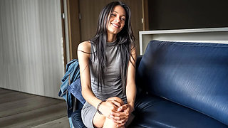 Skinny Brunette Latina Gets Rough Doggy Style Fuck From Big White Cock Instructor After Nude Yoga