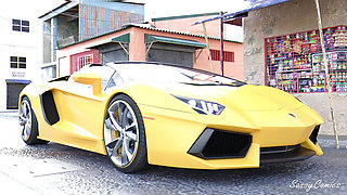 Ghetto Girl with Thick Thick Rides Top Don BBC In Yellow Lamborghini - SassyComics