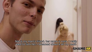 Shame4k. college girl comes in shower and meets stepmoms buddy wet and naked
