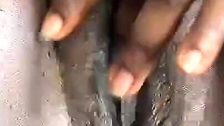 Pregnant Ebony Solo Masturbation with a Big Cucumber