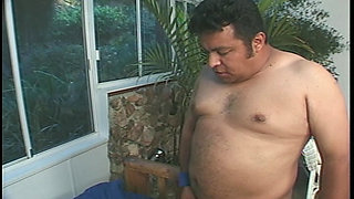 Two guys share pussy and mouth of a pregnant ebony