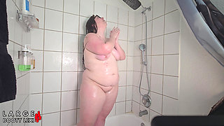 Thick BBW Striptease & Soapy Shower Tease
