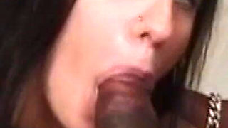 Young Busty Girl with Hairy Pussy Fucked and Cummed in Mouth by Monster Black Cock