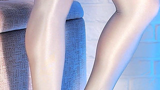 39-shiny Legs and Heels, and Maybe Even a Nylon Pussy, Are Made for You to Jerk off! *4k