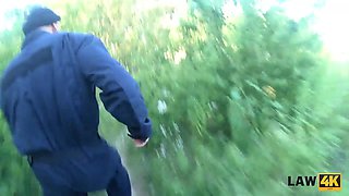 LAW4k. Graffiti girl is caught by brutal policemen who
