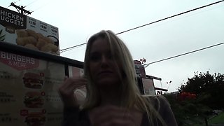 Lustful blonde amateur public anal fuck