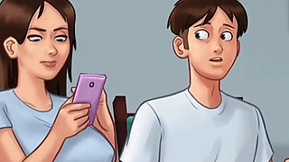 Two Pervert Tenants Caught Their Horny Landlady Masturbating in Her Room - Summertime Saga 3D Animated Porn Game