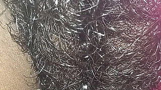 Close up Rubbing My Hairy Pieced Wet Pussy