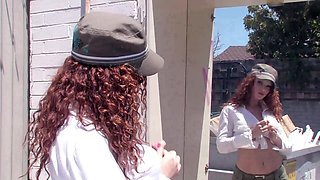 Sensual redhead penetrated by two