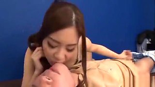 Pretty Babe Gets Hairy Pussy Dildoded While Giving Fellatio