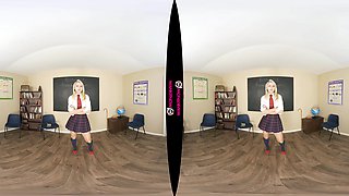 Wank For Me - Blonde Schoolgirl Striptease Joi - Sexlikereal