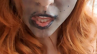 Halloween Teen Slut Squirting & Pissing Then Licking It up