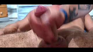 Amateur cuckold husband watches his sexy wife play with stranger's cock