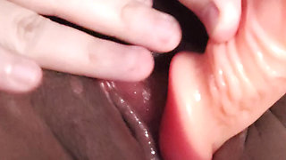My secret toy moment with dildo rubbing my clit.