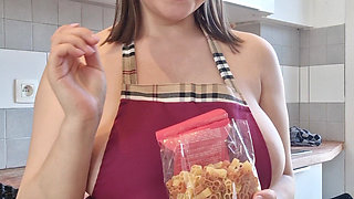 Naked Chef’s Apron Tease While Cooking