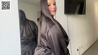Adorable teen try on haul with HUGE cleavage