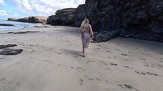 Pussy Flashing Public at the Beach