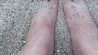 Beach Day Rub My Big Sexy Feet in the Sand