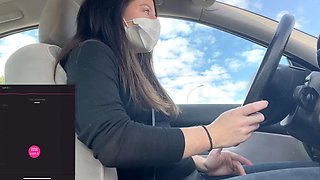 A lucky subscriber takes care of my pleasure while I drive, and I gotta stop to finish!