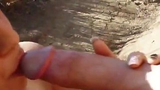 Outdoors Gilda Mane sucks and fucks a cock that makes him cum