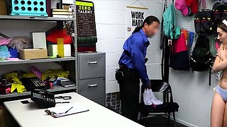 Trying stolen dildo and officers dick at the office