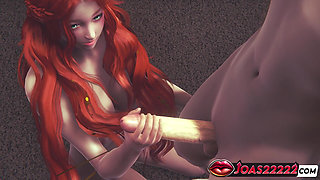 Red Head Ariella Oral Sex Blowjob and Cumshot - Sexy Anime Girl Sucks Cock in Honey Select 2 3D Animation Hentai