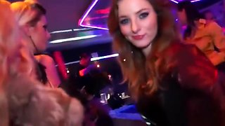 Drunk sluts fuck in the club in all holes