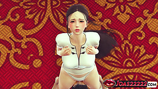 Busty Asian Girl 3D Hentai - Sensational Cunnilingus, Intense Fingering, and Double Vibrator Play Leading to Orgasm