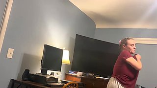 Step mom teasing with her boobs and ass and then decided to suck the cum out of him