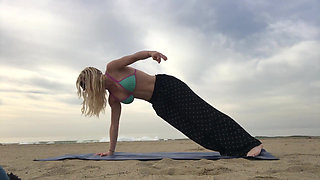 Beach Yoga in Bikini Top