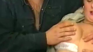 Busty slut gets anally fucked in foursome