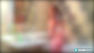 Young and lithe Arianna gives us a shower show and exposes her hairless slit and itty-bitty nipples. - Arianna - NaughtyMag
