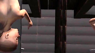 Two black men and dwarf fuck young slaves in the dark basement