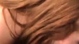 Emma Ash kneels down for another cock to suck hard