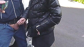 The Teacher Swallows Cock on a Public Street (dick Flash Extreme Public Action!) - Misscreamy