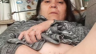 Looking Under the Dress, the Hairy Pussy Is Wet