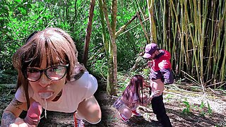 Girl Skips Class on School Trip to Suck Teacher in the Forest