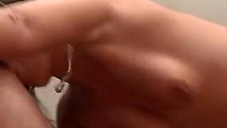 Muscle guys and pretty blonde pussy fucking threesome cum in mouth
