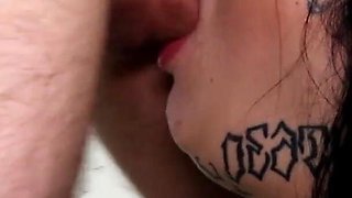 Forked tongue facefuck!