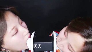 ASMR Snow Twin Ear Licking: Babe, Asian  Bongacams Porn
