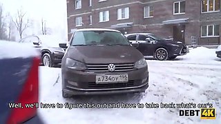 Debt4k. collector luvs tender throat and Shaved Pussy of lovely debtor