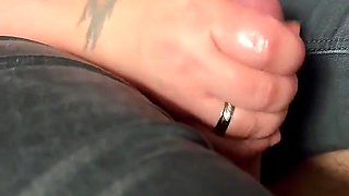 Bbw Wife Amateur Handjob Cumshot Video