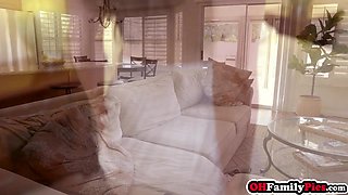 Stepsister seducing with perfect juggs