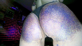 Alternative Girl Oil Massaging a Butt and Spanking by Glitters